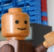 Wooden lego man