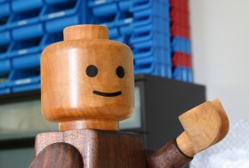 Wooden lego man